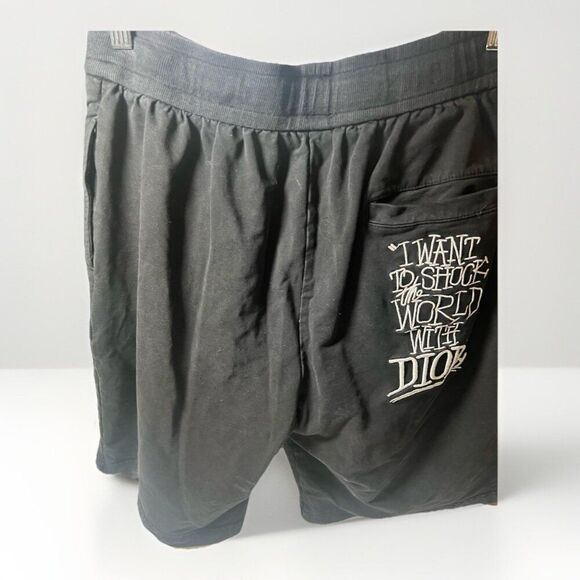 Rare Christian Dior Shawn Stussy Large Black Cotton Embroidered Shorts Used.  Mm - Picture 1 of 7